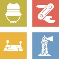 Camping Gas and Swiss Army Knife Icon vector