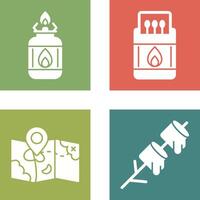 Camping Gas and Matches Icon vector