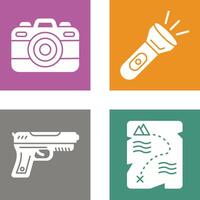 Camera and Flash Light Icon vector