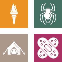 Torch and Spider Icon vector