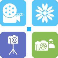 reel and flower Icon vector