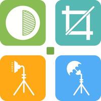 contrast and crop Icon vector