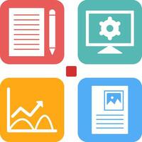 write feedback and computer settings Icon vector