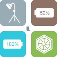 light stand and half battery Icon vector