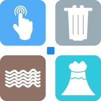 danger of hand press and garbage Icon vector