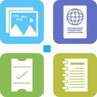 pictures and passport Icon vector