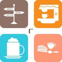 letrero y café máquina icono vector