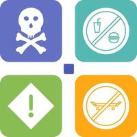 death sign and no foods or drink Icon vector