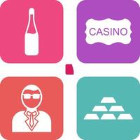 champgane bottle and casino sign Icon vector