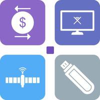 transaction and disconnected network Icon vector