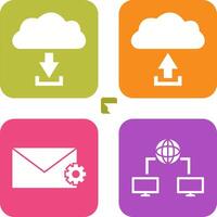 download from cloud upload to cloud Icon vector