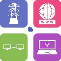 tower and world wide web Icon vector