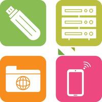 usb drive and server Icon vector