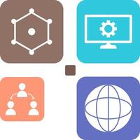 nodes and network setting Icon vector
