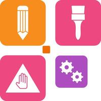 pencil and Brush Icon vector