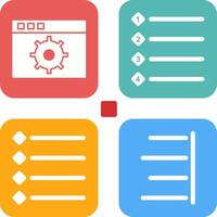 settings and numbered lists Icon vector