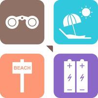 Binoculars and beach Icon vector