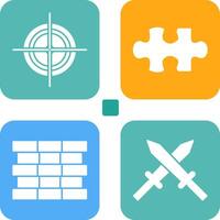 Target and Puzzle Piece Icon vector