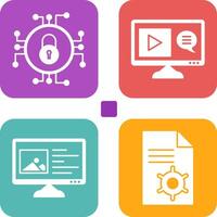 Data Security and Content Production Icon vector