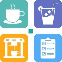 hot coffee and whiskey sour Icon vector