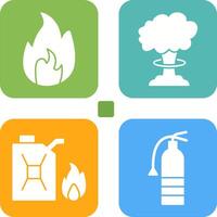 flame and bomb blast Icon vector