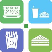 cream cake and lunch bistro Icon vector