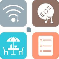 wifi sign and music cd Icon vector