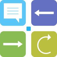 single chat bubble and left arrow Icon vector