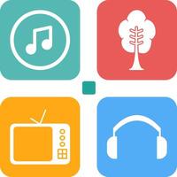 Music Player and Tree Icon vector