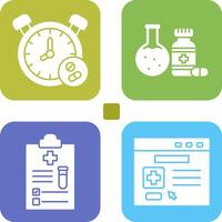 Clock and test tube Icon vector