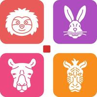 Sloth and Rabbit Icon vector