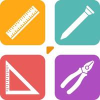 Ruler and Nail Icon vector