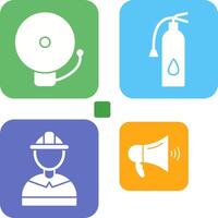 alarm and fire extinguisher Icon vector