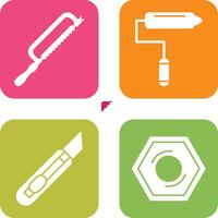 Hacksaw and Paint Roller Icon vector