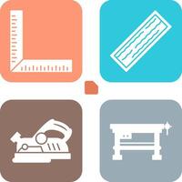 Square Ruller and Plank Icon vector