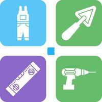 Jumpsuit and Trowel Icon vector