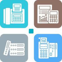 fax y calculador icono vector