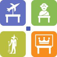 Jet Exhibit and Greek god Icon vector