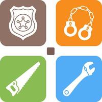 Police shield and Handcuff Icon vector