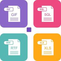 GIF and SQL Icon vector