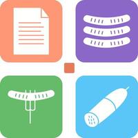 Sheet and Sausages Icon vector