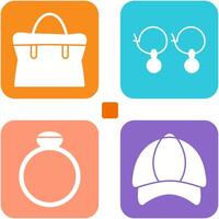 Bag and Earrings Icon vector