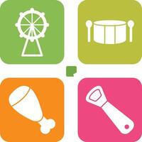 Ferris Wheel and Drum Icon vector