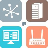 Internet and Server Network Icon vector