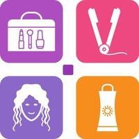 Cosmetics and Straightener Icon vector