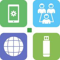 Network Settings and Connected Users Icon vector