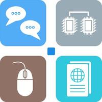 Conversation Bubbles and Processors Connected Icon vector
