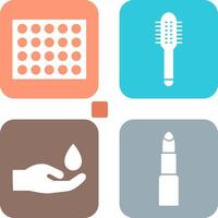 Colored Palette and Comb Icon vector