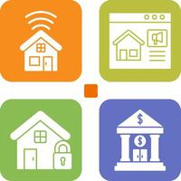 Smart house and Marketing Icon vector