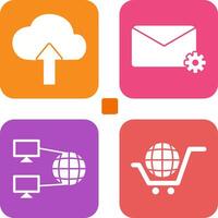 Upload to Cloud and Message Settings Icon vector